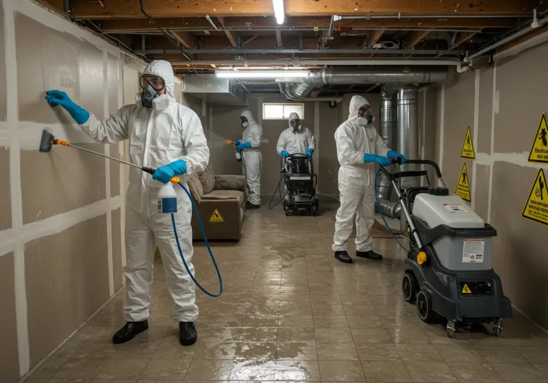 Basement Moisture Removal and Structural Drying process in Fairfield, AL